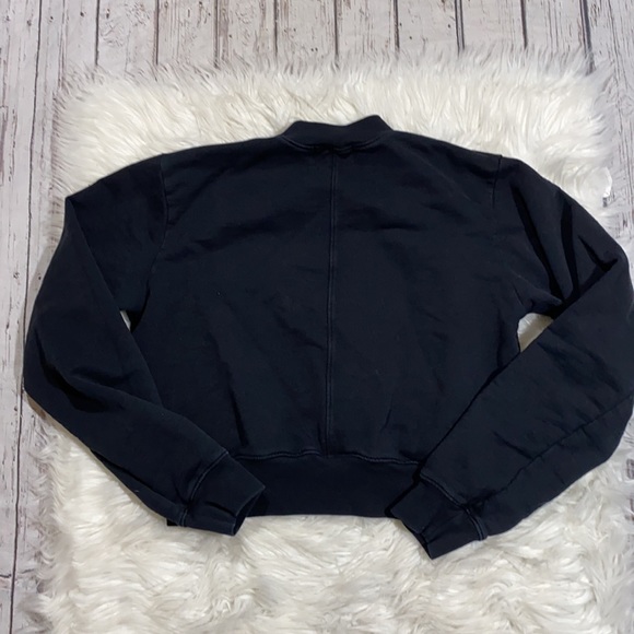 Cotton Citizen Milan Cropped Black Sweatshirt XS - Picture 7 of 9